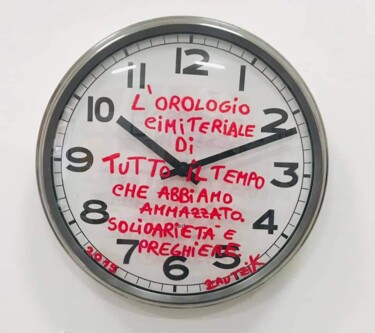 Design intitulée "L'orologio cimiteri…" par Marco Zautzik, Œuvre d'art originale, Acrylique