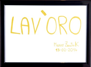 Drawing titled "Lav'oro" by Marco Zautzik, Original Artwork, Marker
