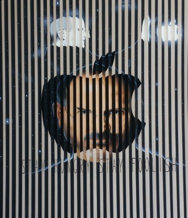 Pittura intitolato "Apple Steve Jobs" da Marco Aurelio Zerilli, Opera d'arte originale, Olio