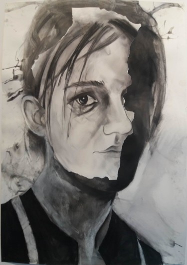 Рисунок под названием "Pamela" - Marcos Aranda, Подлинное произведение искусства, Древесный уголь
