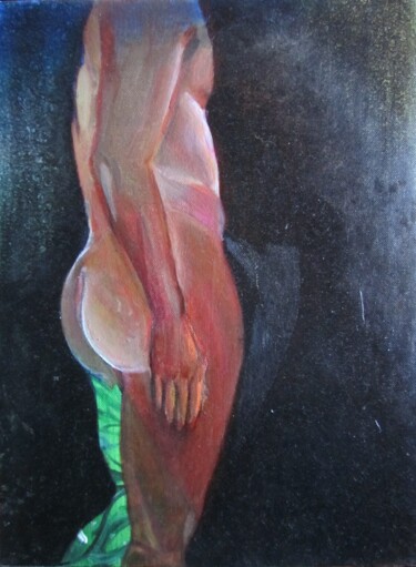 Ζωγραφική με τίτλο "carne e sangue" από Tyler Durden, Αυθεντικά έργα τέχνης, Λάδι Τοποθετήθηκε στο Ξύλινο φορείο σκελετό