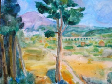 Peinture intitulée "La montagne Sainte…" par Marcoh, Œuvre d'art originale