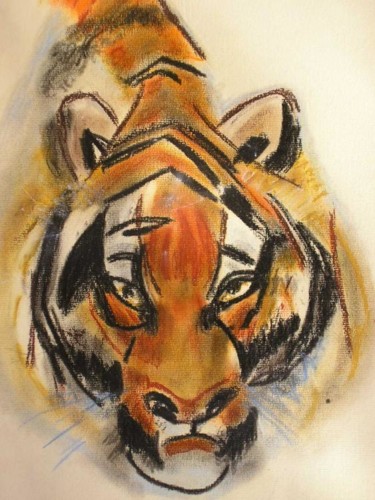 Peinture intitulée "Le tigre" par Marcoh, Œuvre d'art originale