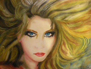 Peinture intitulée "La fille aux cheveu…" par Marcoh, Œuvre d'art originale