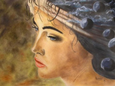 Painting titled "Visage_ Astral" by Marcoh, Original Artwork