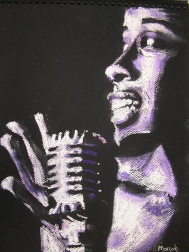Dessin intitulée "Chanteuse noire  N°…" par Marcoh, Œuvre d'art originale