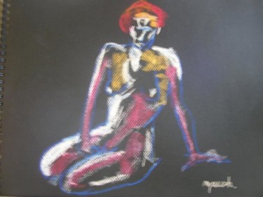 Dessin intitulée "Femme colorèe" par Marcoh, Œuvre d'art originale