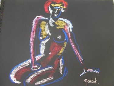 Dessin intitulée "NU femme de assise" par Marcoh, Œuvre d'art originale