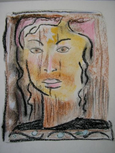 Dessin intitulée "visage au pastel" par Marcoh, Œuvre d'art originale