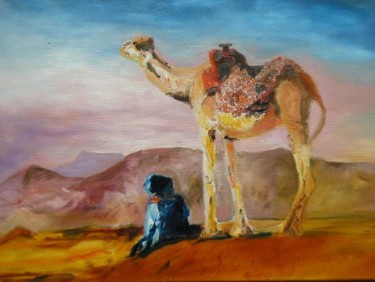 Peinture intitulée "SAHARA  coucher  de…" par Marcoh, Œuvre d'art originale