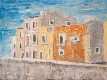 Pittura intitolato "The eastern street" da Marco Lazzarini, Opera d'arte originale, Olio