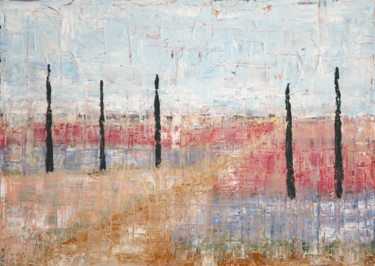 Painting titled "Fields" by Marco Lazzarini, Original Artwork, Oil
