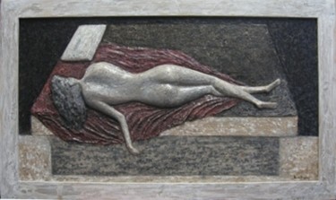 Painting titled "sarcofago" by Marco Mazzurana, Original Artwork, Oil