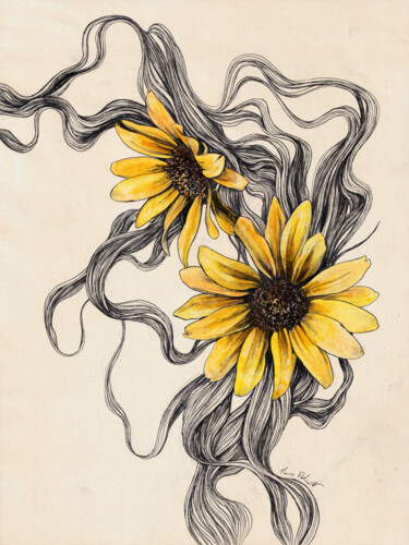 Σχέδιο με τίτλο "Floral Series: Smal…" από Marco Paludet, Αυθεντικά έργα τέχνης, Γραφίτης
