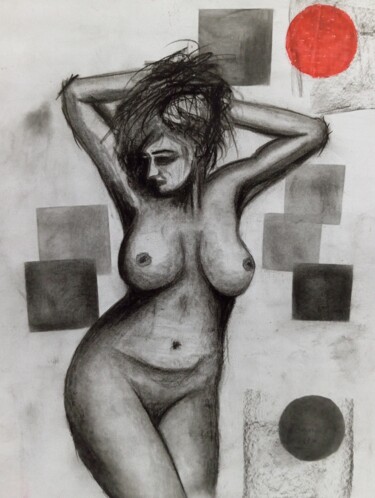 Desenho intitulada "Muse II" por Marcos Bastos, Obras de arte originais, Carvão
