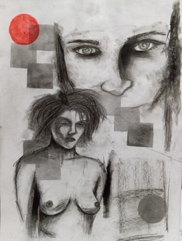 Drawing titled "Muse III" by Marcos Bastos, Original Artwork, Charcoal