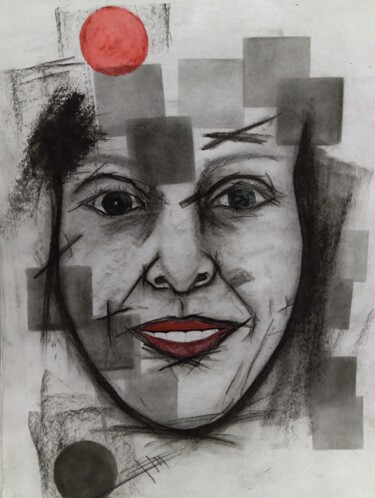 Dessin intitulée "Faces" par Marcos Bastos, Œuvre d'art originale, Fusain