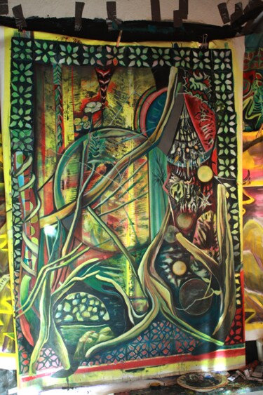 Peinture intitulée "Sol na sala astros…" par Marcos Tabbal, Œuvre d'art originale, Acrylique