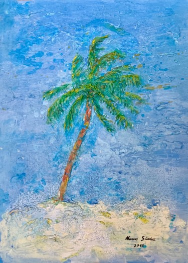 Painting titled "paraíso" by Marcos Sánchez, Original Artwork, Acrylic