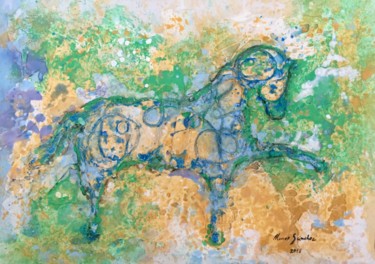 Pintura titulada "andalusian horse" por Marcos Sánchez, Obra de arte original, Acrílico