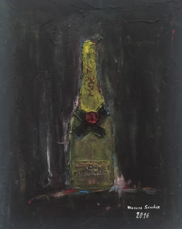 Schilderij getiteld "Moët" door Marcos Sánchez, Origineel Kunstwerk, Acryl