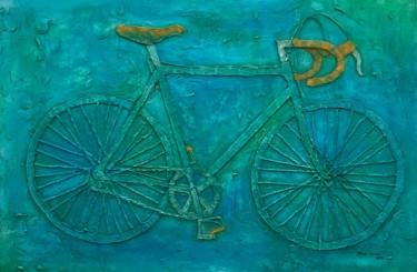 Schilderij getiteld "Bicicleta" door Marcos Sánchez, Origineel Kunstwerk, Acryl