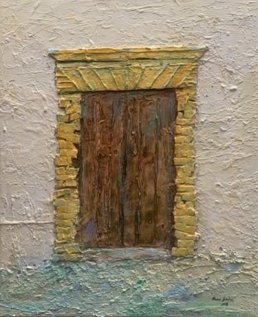 Peinture intitulée "Puerta vieja" par Marcos Sánchez, Œuvre d'art originale, Acrylique