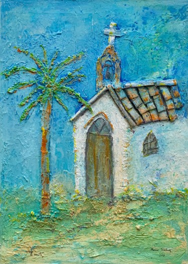 Painting titled "la ermita" by Marcos Sánchez, Original Artwork, Acrylic