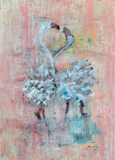 Painting titled "danza" by Marcos Sánchez, Original Artwork, Acrylic
