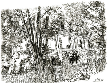 Drawing titled "Maison Kent (deuxiè…" by Marcel Ramet, Original Artwork, Pencil