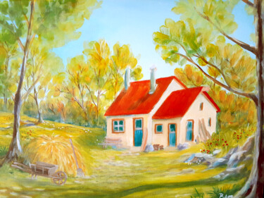 Pintura intitulada "Little Secret House" por Marcel Ramet, Obras de arte originais, Acrílico