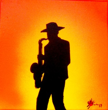 Malarstwo zatytułowany „Ombre jazz II” autorstwa Marc Parmentier, Oryginalna praca, Akryl Zamontowany na Drewniana rama noszy