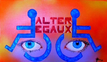 Painting titled "Alter égaux" by Marc Parmentier, Original Artwork, Acrylic Mounted on Wood Stretcher frame