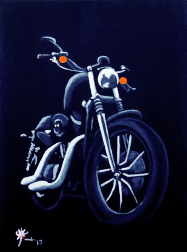 Pittura intitolato "Harley" da Marc Parmentier, Opera d'arte originale, Acrilico Montato su Telaio per barella in legno