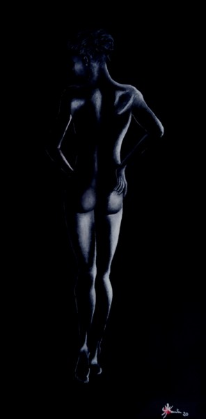 Картина под названием "Inès" - Marc Parmentier, Подлинное произведение искусства, Акрил Установлен на Деревянная рама для но…