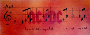 Malerei mit dem Titel "Highway to hell" von Marc Parmentier, Original-Kunstwerk, Sprühfarbe