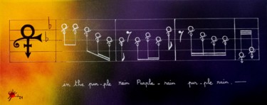 Peinture intitulée "Purple rain" par Marc Parmentier, Œuvre d'art originale, Bombe aérosol