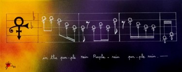 「Purple rain」というタイトルの絵画 Marc Parmentierによって, オリジナルのアートワーク, スプレー式塗料