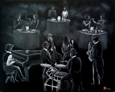 Pintura titulada "Concert au club" por Marc Parmentier, Obra de arte original, Acrílico