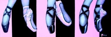 Картина под названием "Pointes bicolores" - Marc Parmentier, Подлинное произведение искусства, Масло