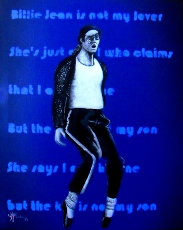 Painting titled "Mickael Jackson" by Marc Parmentier, Original Artwork, Oil