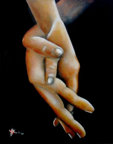 Картина под названием "Amoureux 3" - Marc Parmentier, Подлинное произведение искусства, Акрил Установлен на Деревянная рама…