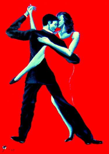 Peinture intitulée "Tango rouge VI" par Marc Parmentier, Œuvre d'art originale, Acrylique Monté sur Châssis en bois