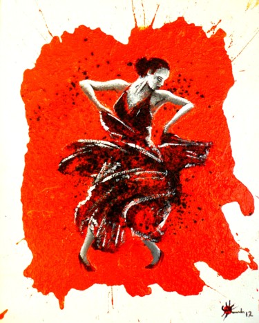 Malarstwo zatytułowany „Flamenco” autorstwa Marc Parmentier, Oryginalna praca, Akryl