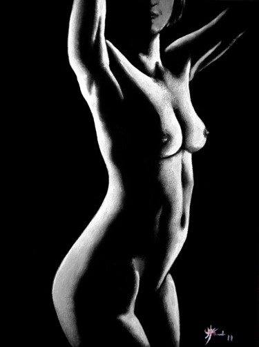 Картина под названием "Louise" - Marc Parmentier, Подлинное произведение искусства, Акрил Установлен на Деревянная рама для…