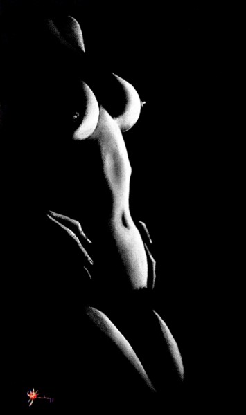 Картина под названием "Détente" - Marc Parmentier, Подлинное произведение искусства, Акрил Установлен на Деревянная рама для…