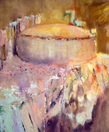 Peinture intitulée "La soupe est servie" par Marc Parmentier, Œuvre d'art originale, Huile Monté sur Panneau de bois