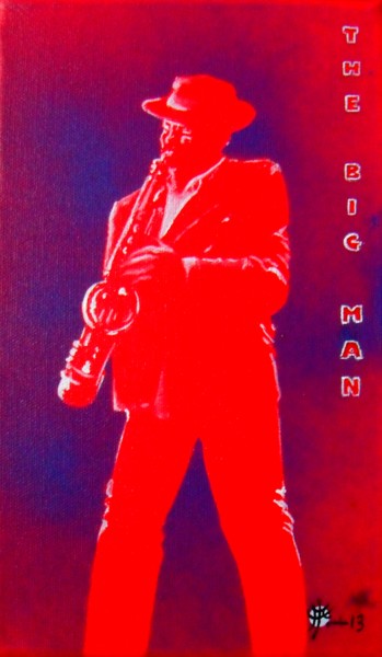 Painting titled "Clarence CLEMONS" by Marc Parmentier, Original Artwork, Acrylic