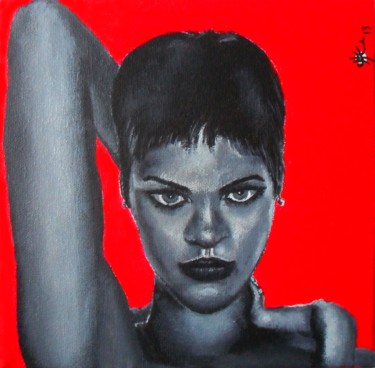 Painting titled "Rihanna" by Marc Parmentier, Original Artwork, Acrylic