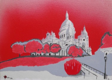 Painting titled "Sacré Coeur" by Marc Parmentier, Original Artwork, Oil